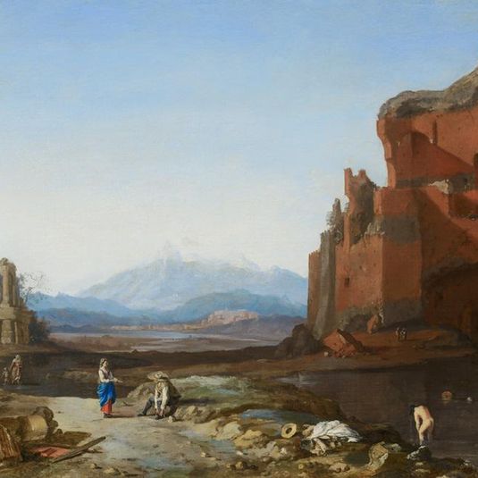 Italian Landscape with the Aurelian Wall