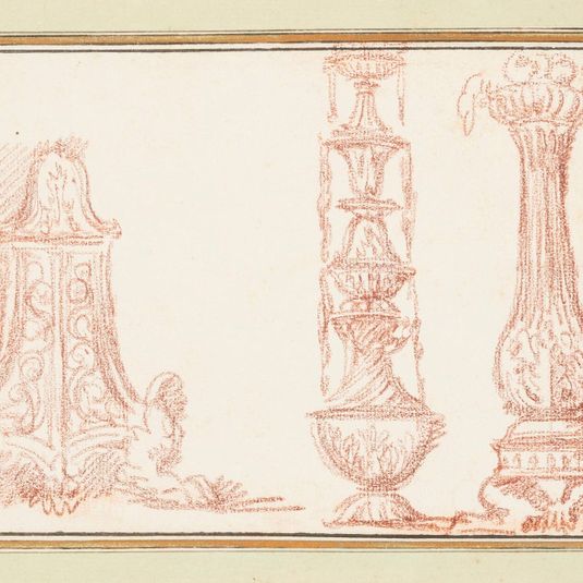 Cabinet, fountain and pillar