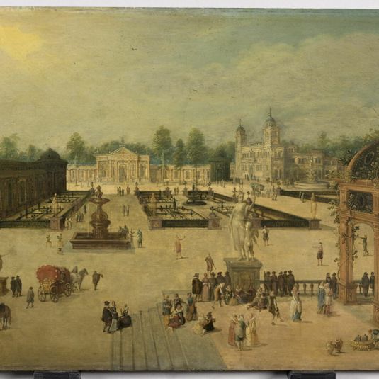 Fantasy view of the gardens and Villa Medici in Rome