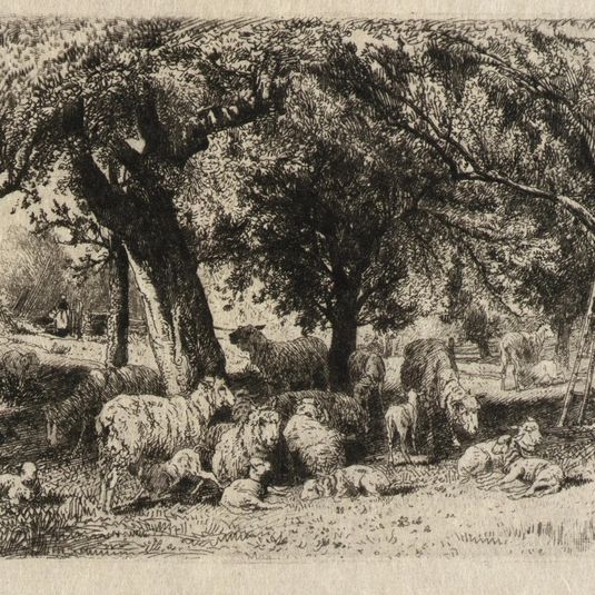 (Sheep in an Orchard)