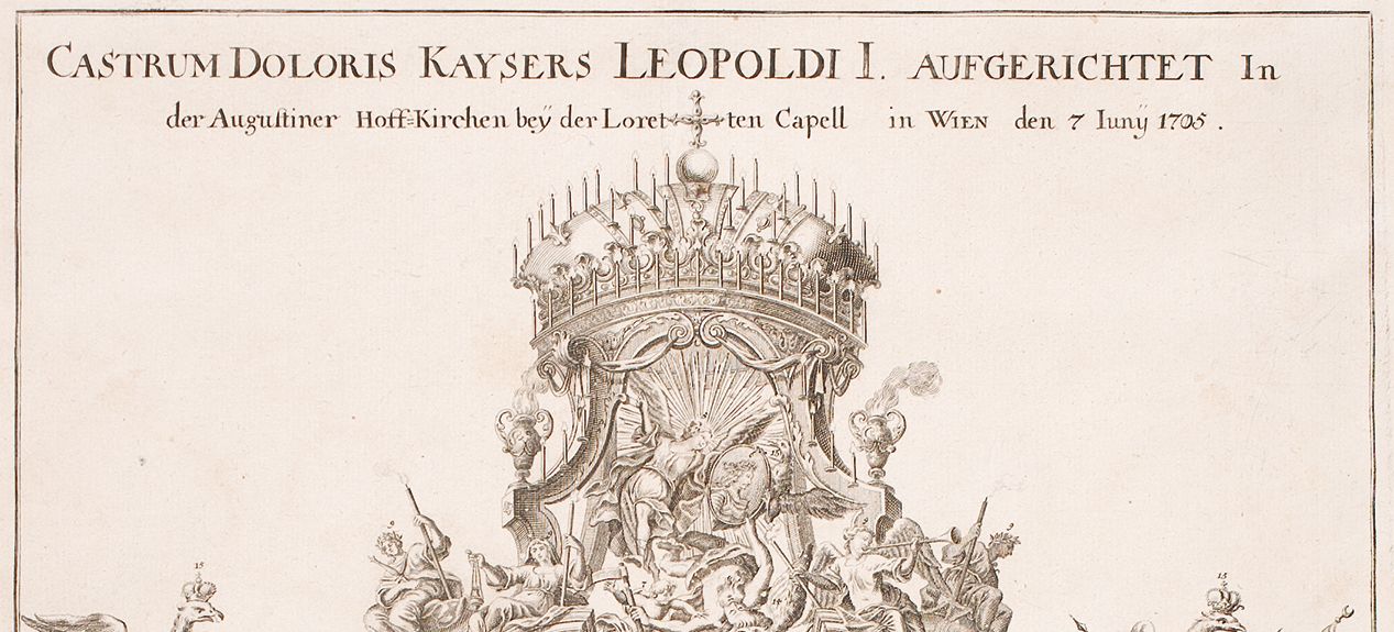 Trauergerüst für Kaiser Leopold I. in der Augustinerkirche in Wien, 1705