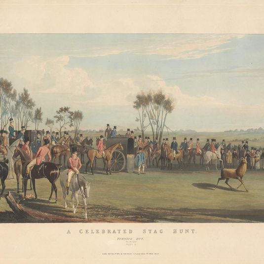 Set of four: A Celebrated Stag Hunt. Plate 2. Turning Out / Ben the Sailor