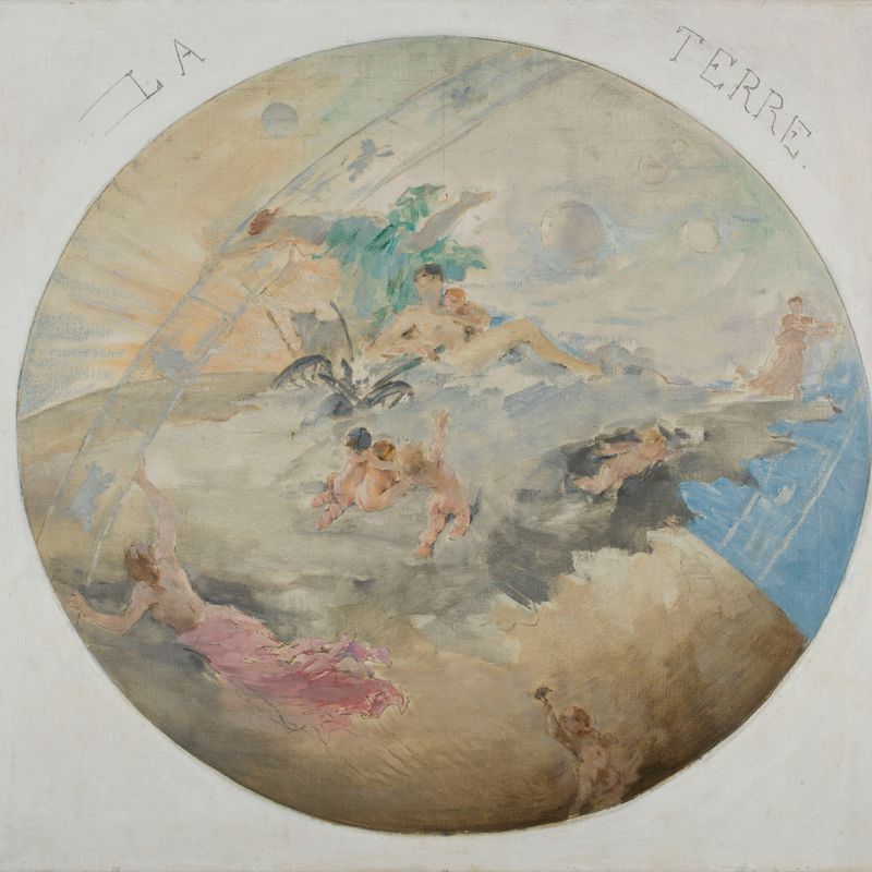Esquisse pour la salle à manger de l'Hôtel de Ville de paris : L'Eau, la Terre, l'Air