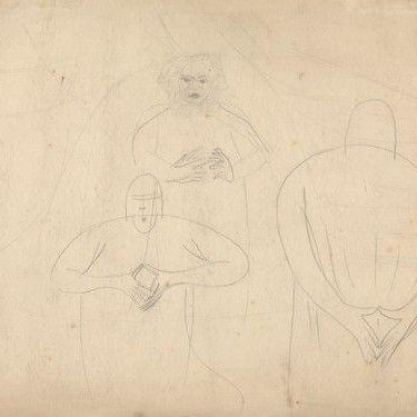 Study of Three Figures for "Adoration of Old Men"