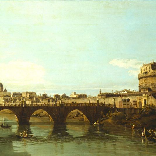 View of the Tiber in Rome with the Castel Sant'Angelo