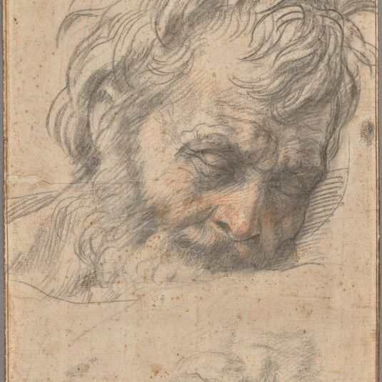 Study for the Head of Saint Joseph (recto); Two Studies of Legs (verso)