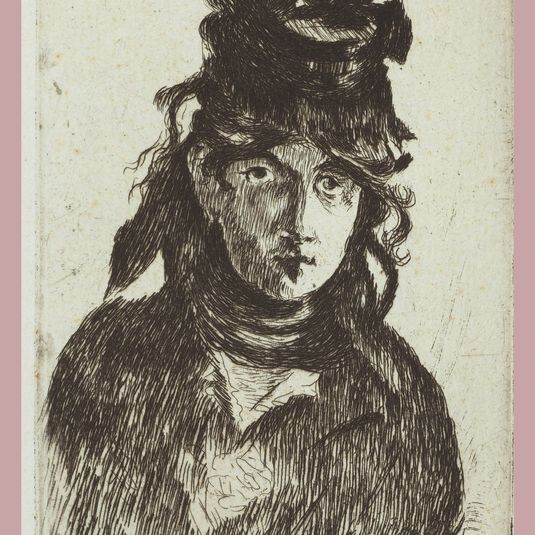 Renoir: Edouard Manet (1832–1883) Berthe Morisot (1872) Etching  The Courtauld, London (Samuel Courtauld Trust) © The Courtauld