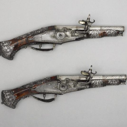 Wheel-lock pistol with ramrod
