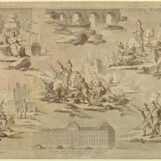 Cartoon for Printed Textile: The History of Henri IV [L'Histoire de Henri IV]