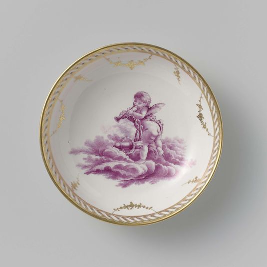 Saucer with a putto on clouds