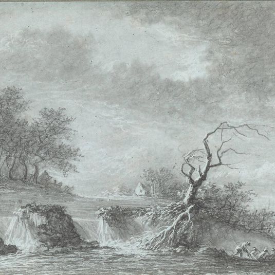 Riverscape with a Waterfall