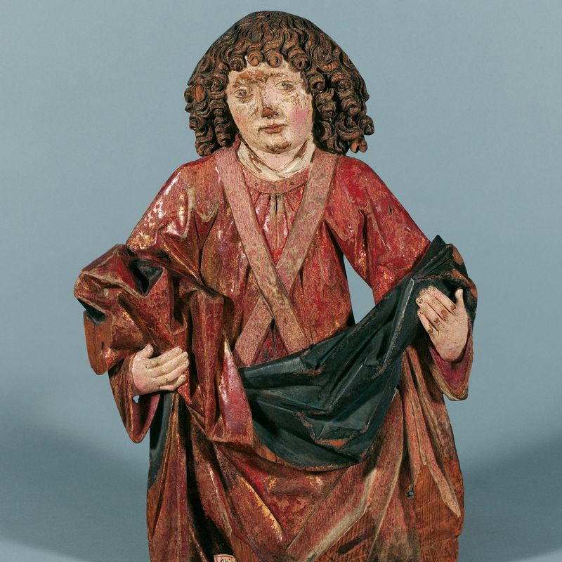 Angel Holding a Curtain
