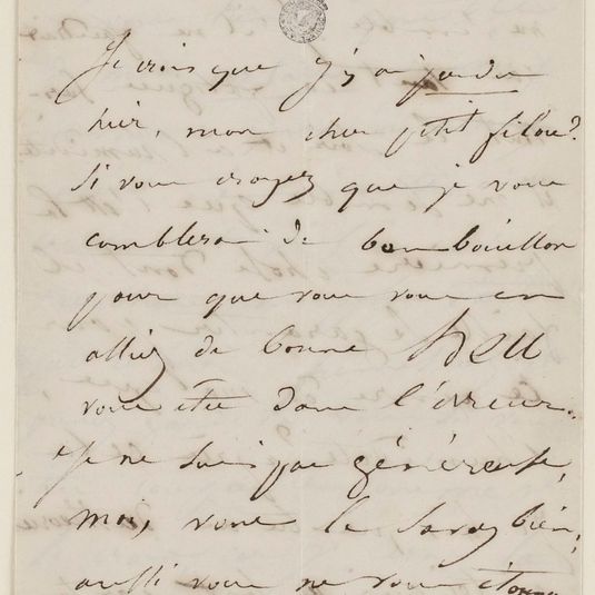 Lettre de Juliette Drouet à Victor Hugo, 10 décembre vendredi midi 1/2 1847