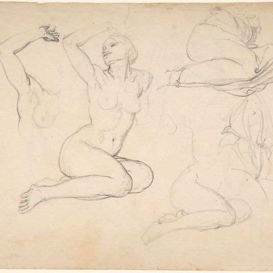Studies of a Sitting Woman; verso: Studies of Men
