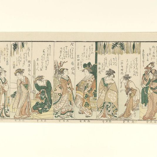 Eight Women Performing New Year Activities