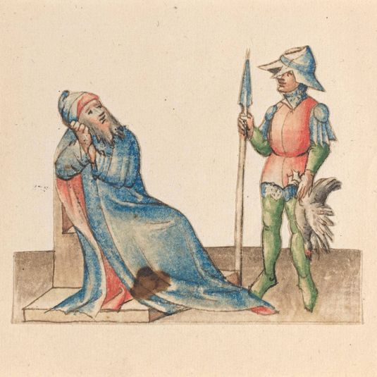 Seated Old Man and Standing Soldier