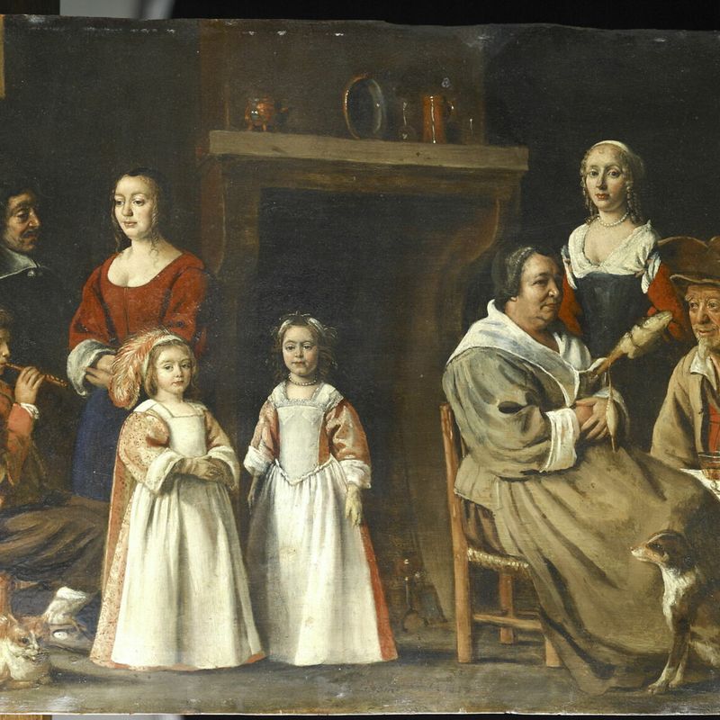 Portraits in an interior