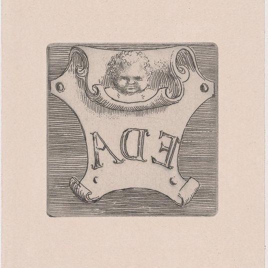 Impression from a name plate for Edward D. Adams