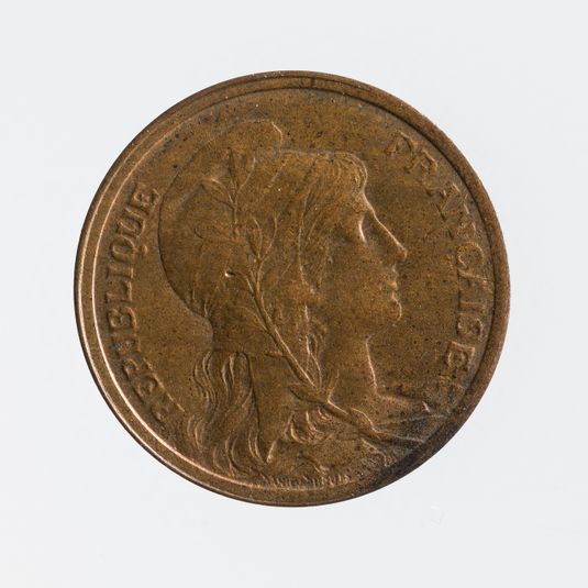 Pièce de 1 centime en bronze de la IIIe République, 1912