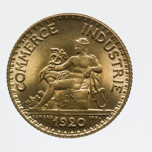 Pièce de 1 franc en bronze d'aluminium de la IIIe République, 1920
