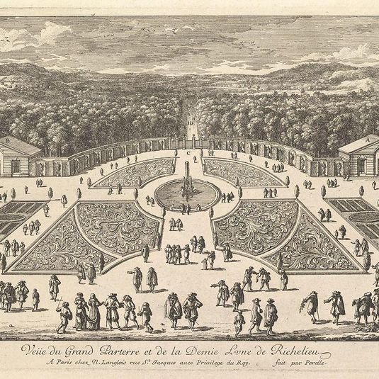 Veüe du Grand Parterre et de la Demie Lune de Richelieu