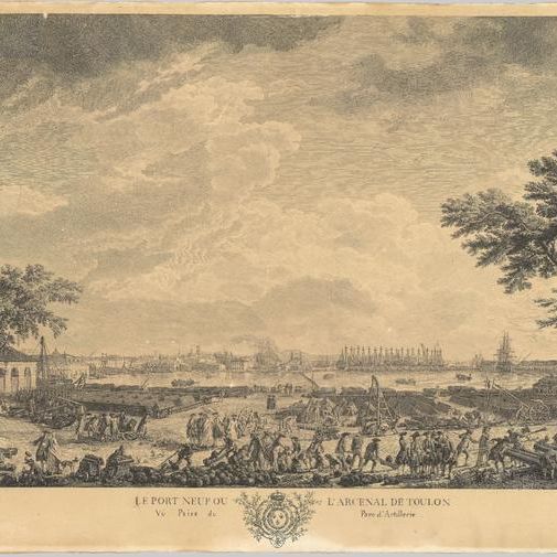 Le Port Neuf ou L'Arcenal de Toulon. Vû Prise du Parc d'Artillerie