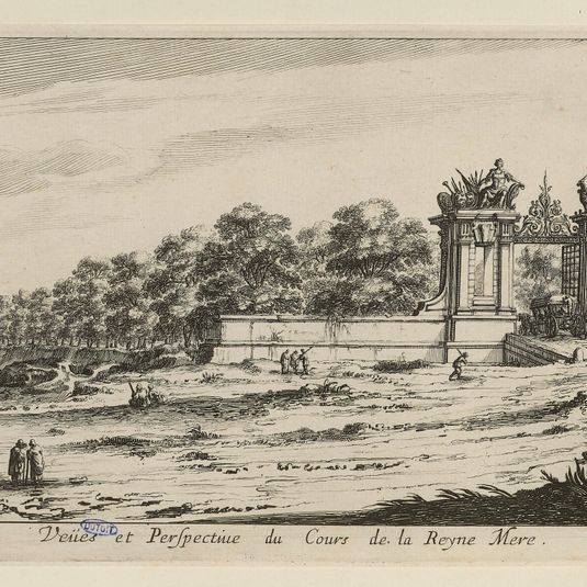 Vues et perspectives nouvelles. Titre. Deuxième numéro d'une suite de 8 pièces. (A. de Vesme XIX - Troisième section, pièces douteuses et pièces dont la gravure ou le dessin est attribué à tort à Della Bella, Dutuit 111)
