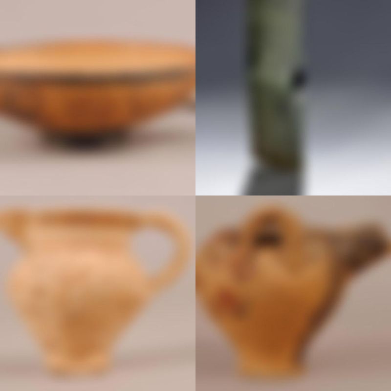 Minoan jugs, axe and larnax