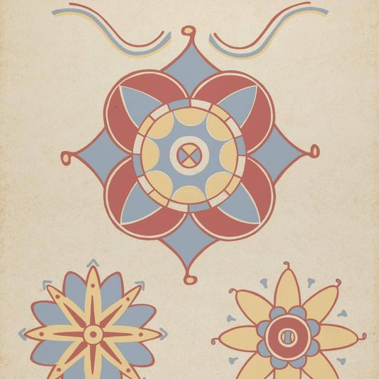 San Juan Capistrano Mission Ceiling Decoration from the portfolio "Decorative Art of Spanish California"