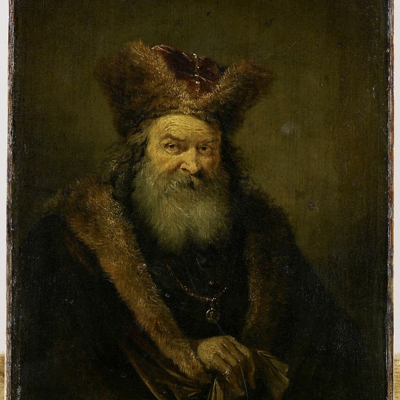 Old man in a fur hat