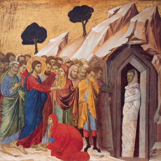 The Raising of Lazarus by Duccio