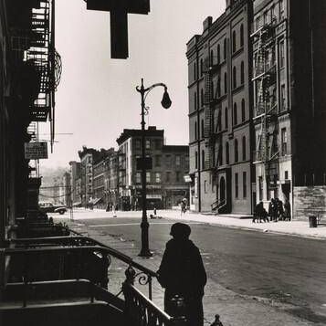 New York, New York. A Harlem street scene