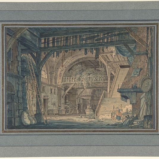 Stage Set Design of an Ancient Roman Ruin being Converted into a Barn