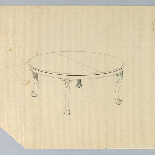 Design for Round Table on Carved Cabriole Legs
