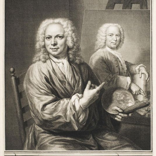 Self Portrait of Jan Maurits Quinkhard Painting Pieter Tanje’s Portrait