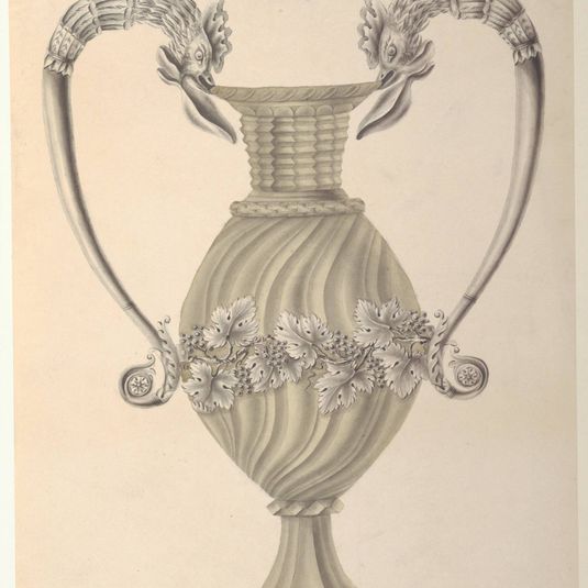 Design for a Crystal Urn with Silver Mounts