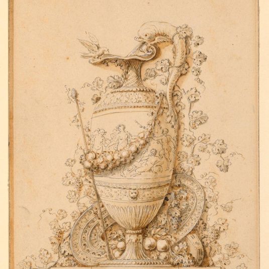 Design for a panel decoration showing a ewer, for a plate in the "Recueil d' Ornements"
