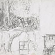 Sketch for Painting of Poethlyn with Major Hugh Peel and Mrs. Peel