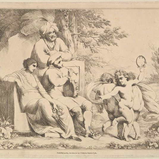 Three Putti Dancing to a Piper