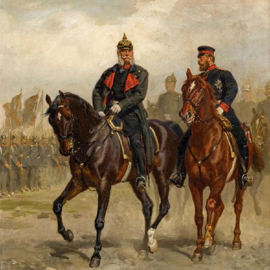 Kaiser Wilhelm I Und Kronprinz Friedrich Zu Pferde