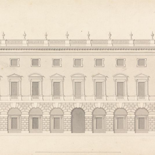 Unidentified Town House: Front Elevation