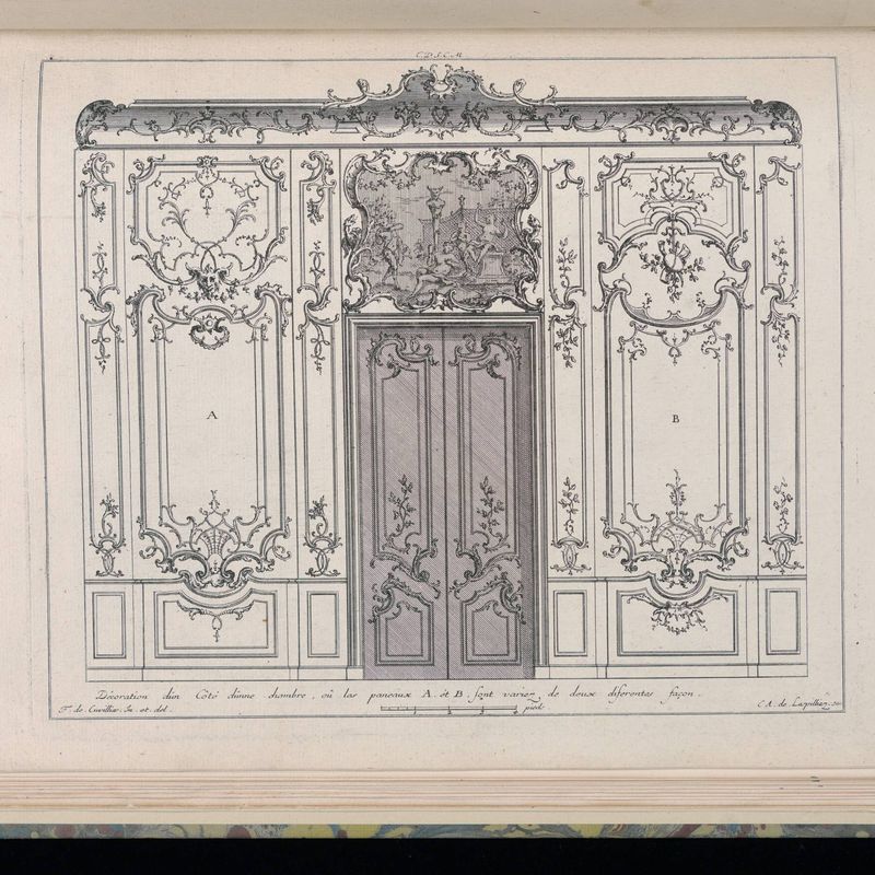 Wainscoting with Double Door, Nouveaux desseins de Lambris (New Wainscoting Designs)