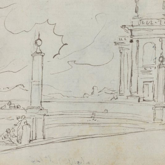 The Ripetta in Rome [verso]