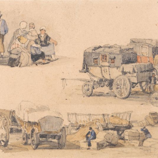 Studies of Peasants, Diligences, and Hay Wagons