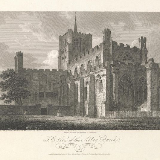 South East View of the Abbey Church, St. Albans, Hertsfordshire, Outer Suburb - North
