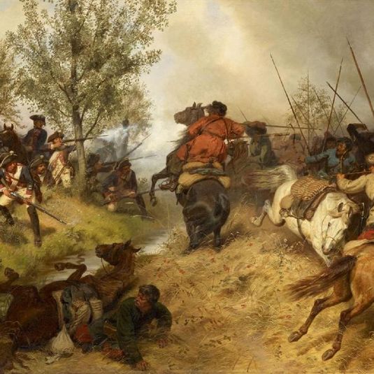Gefecht Zwischen Preußischer Infanterie
