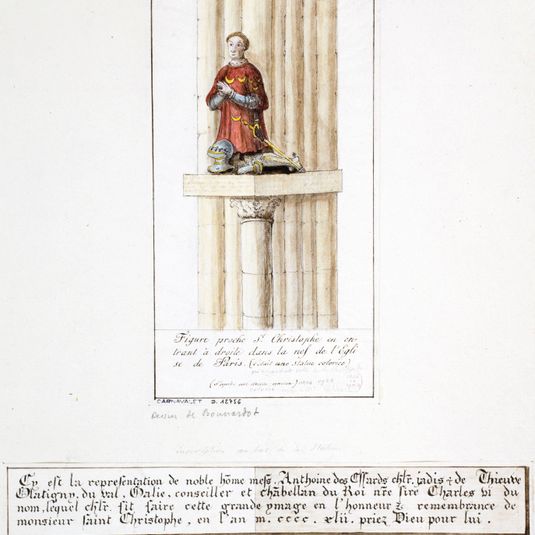 Figure proche de Saint Christophe dans l'église Notre-Dame