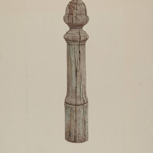 Carved Wooden Hitching Post