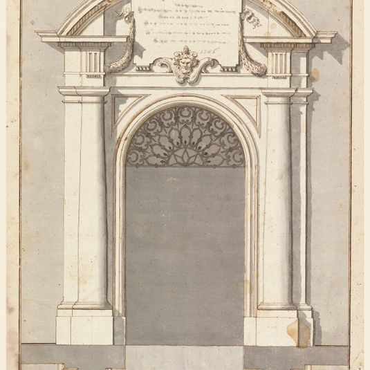 Design for a door with arched pediment