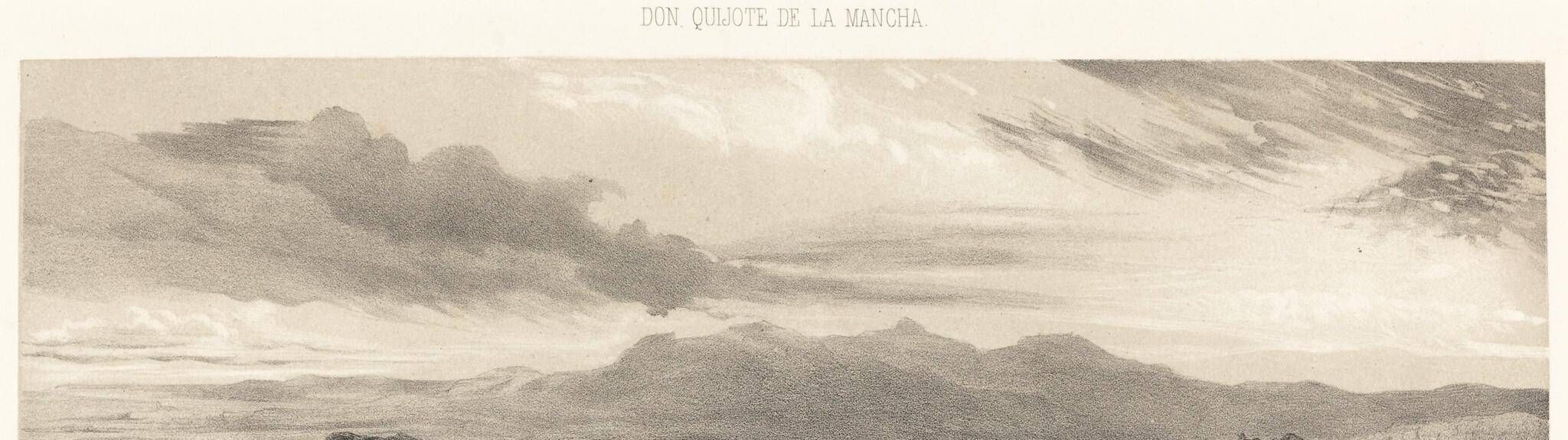 ...dieron con Sancho en el suelo y lo mismo le avinó d D. Quixote...